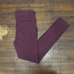 Men's Burgundy Pin Stripe Dress Pants Super Skinny